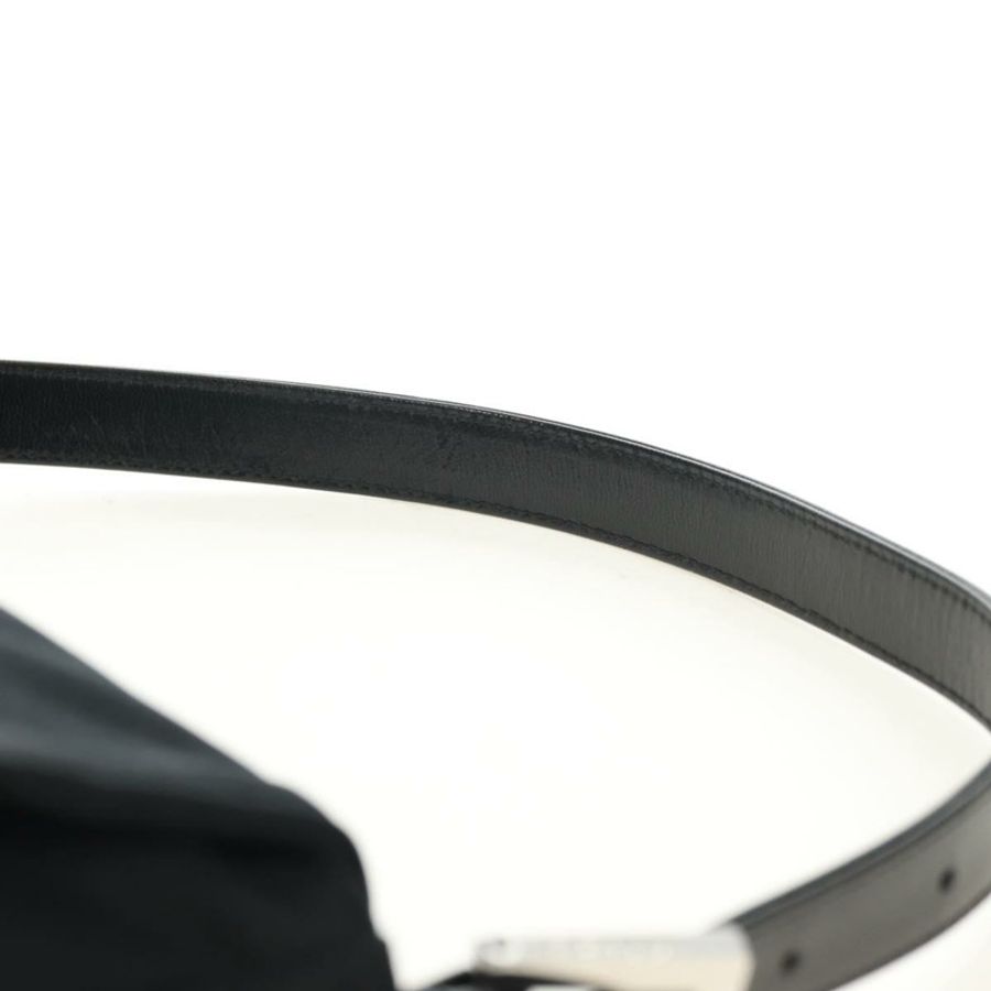 【日本直送】FENDI Mamma Baguette 單肩包 棉質 黑色 銀色 正品 182029SAM-8