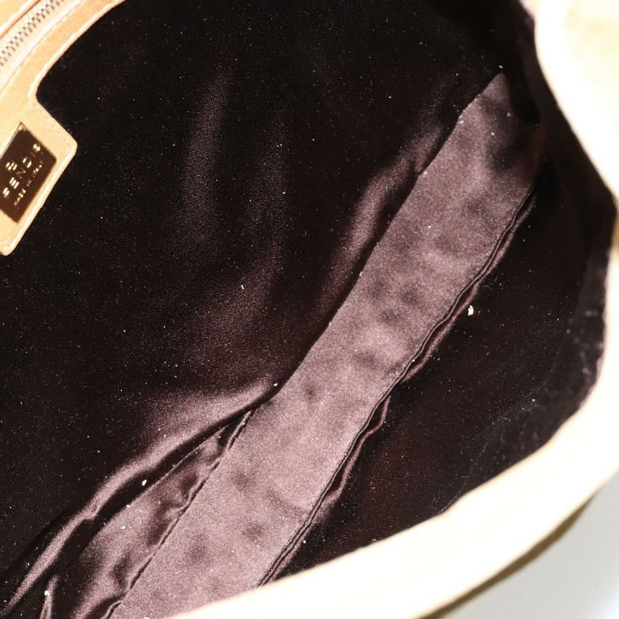 【日本直送】FENDI Mamma Baguette 肩背包 麂皮 米色 金色 正品 182030V-10