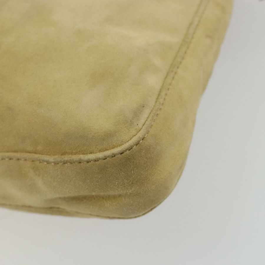【日本直送】FENDI Mamma Baguette 肩背包 麂皮 米色 金色 正品 182030V-14