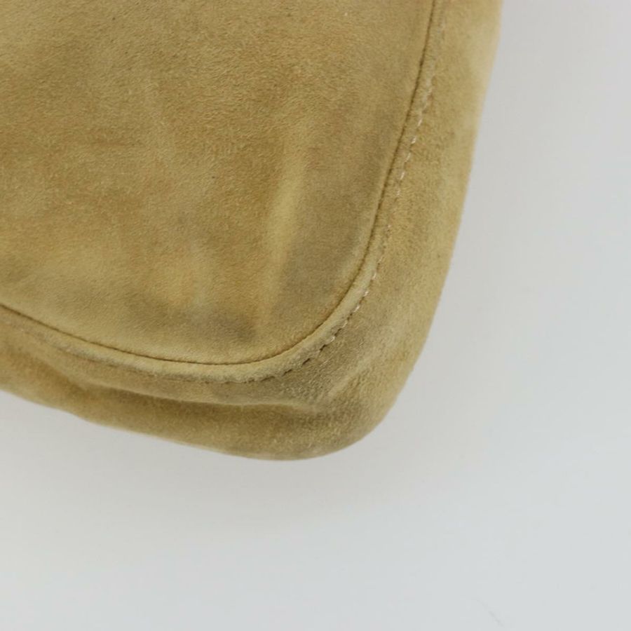 【日本直送】FENDI Mamma Baguette 肩背包 麂皮 米色 金色 正品 182030V-15