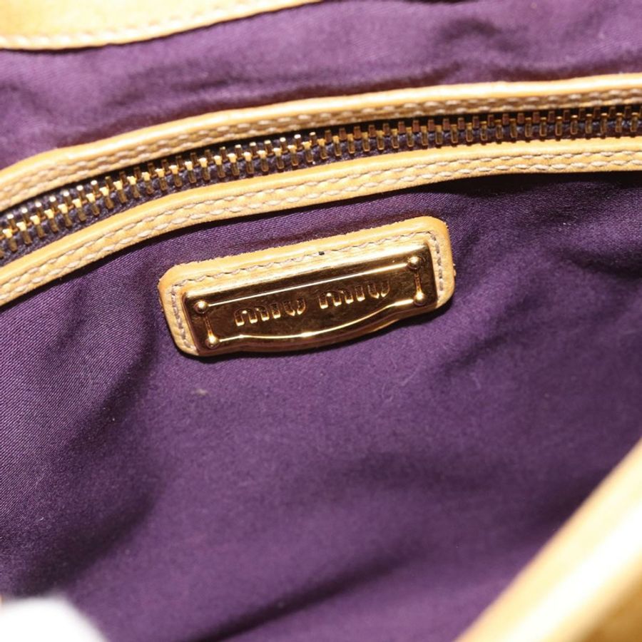【日本直送】Miu Miu Matelasse 手提包 皮革 2way 黃金 Auth 182016V-19