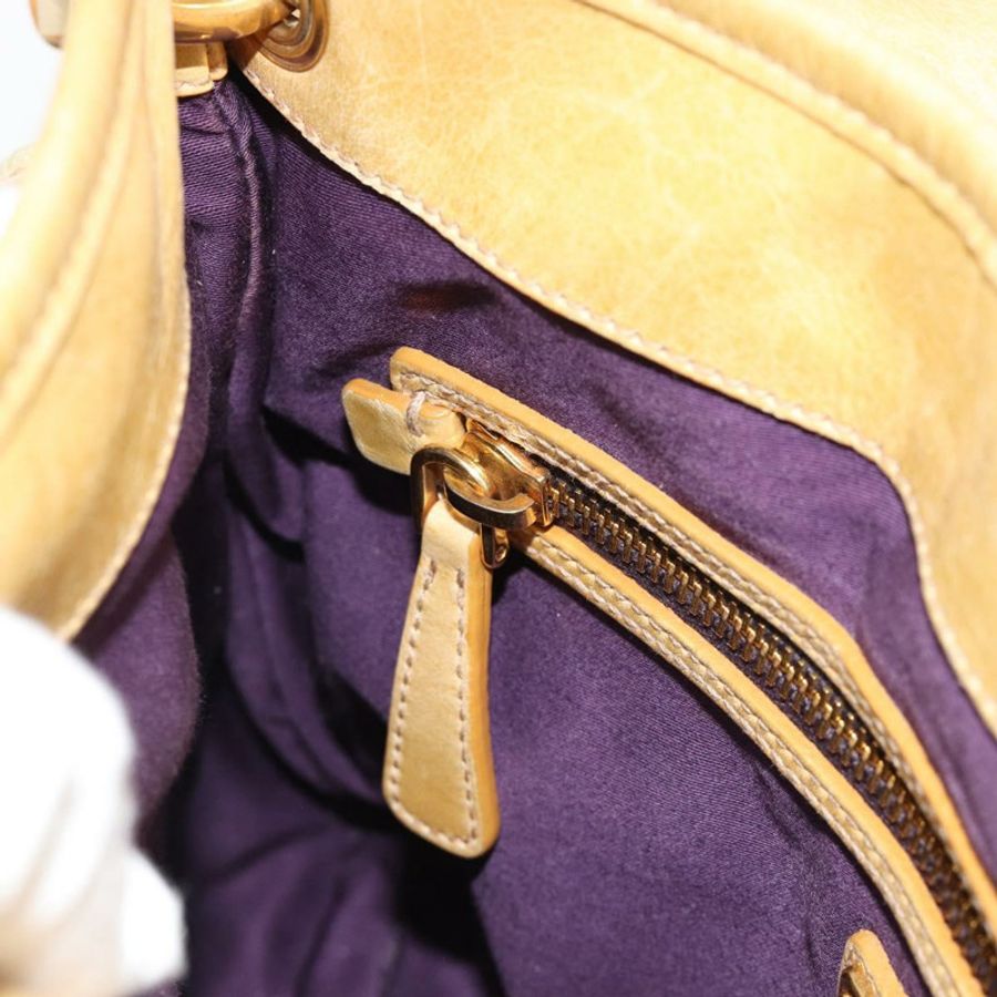 【日本直送】Miu Miu Matelasse 手提包 皮革 2way 黃金 Auth 182016V-22