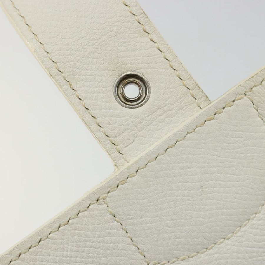 【日本直送】愛馬仕 Sac Adepeche 27 手提包,白色銀色皮革,正品,貨號 182041A-11