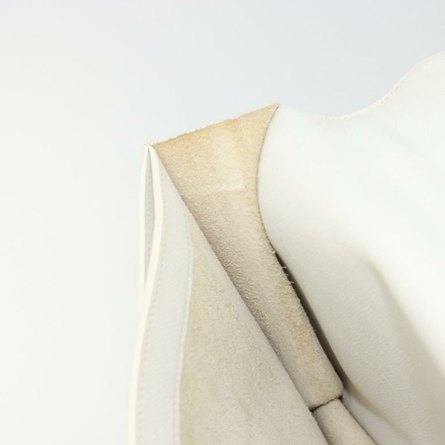 【日本直送】愛馬仕 Sac Adepeche 27 手提包,白色銀色皮革,正品,貨號 182041A-20