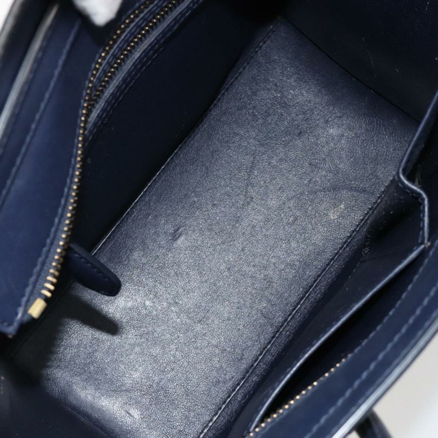 【日本直送】CELINE Luggage Micro Shopper 手提包,皮革材質,海軍藍/金色,正品,貨號 181820M-9