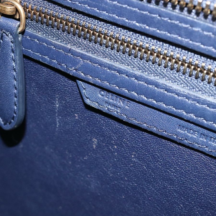 【日本直送】CELINE Luggage Micro Shopper 手提包,皮革材質,海軍藍/金色,正品,貨號 181820M-19