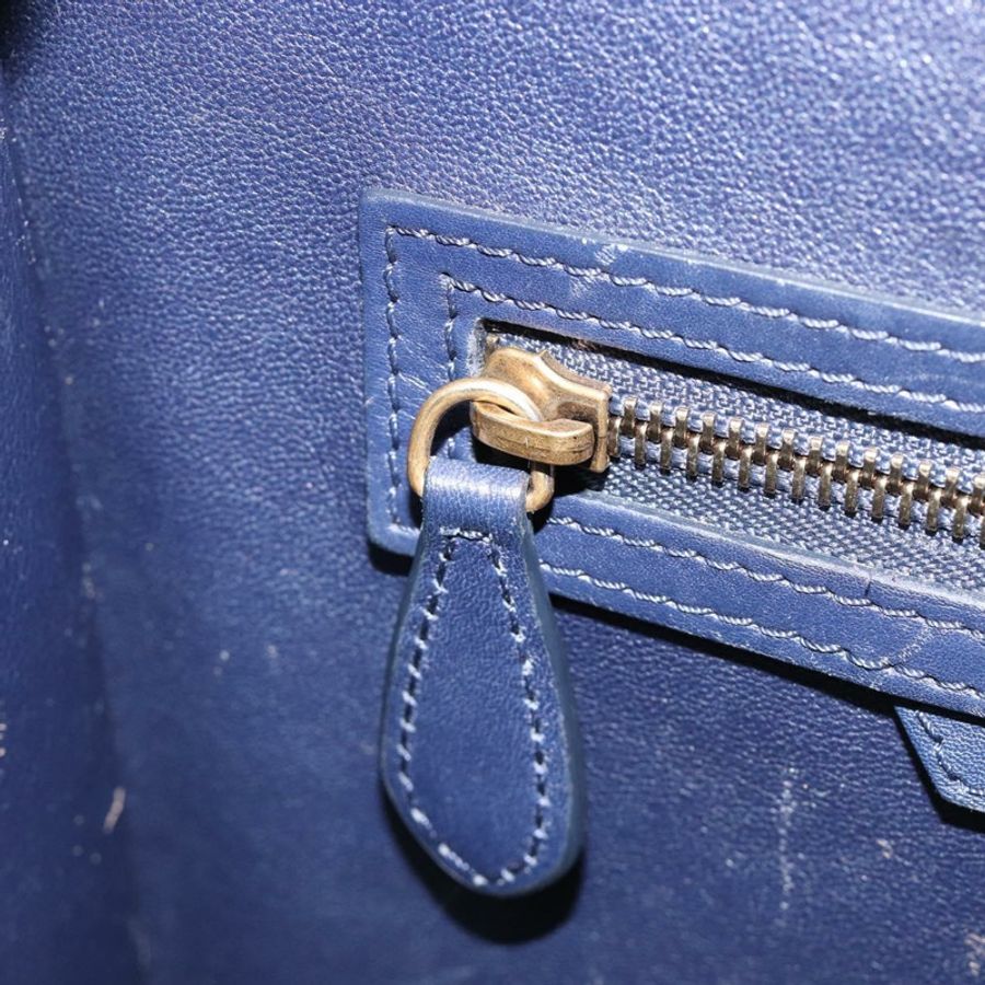 【日本直送】CELINE Luggage Micro Shopper 手提包,皮革材質,海軍藍/金色,正品,貨號 181820M-22