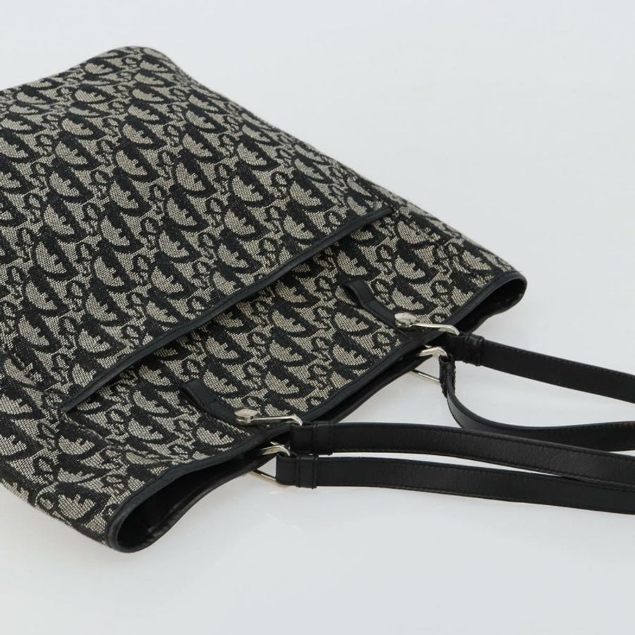 【日本直送】Christian Dior Trotter帆布手提包 黑色銀色 正品 181870A-5