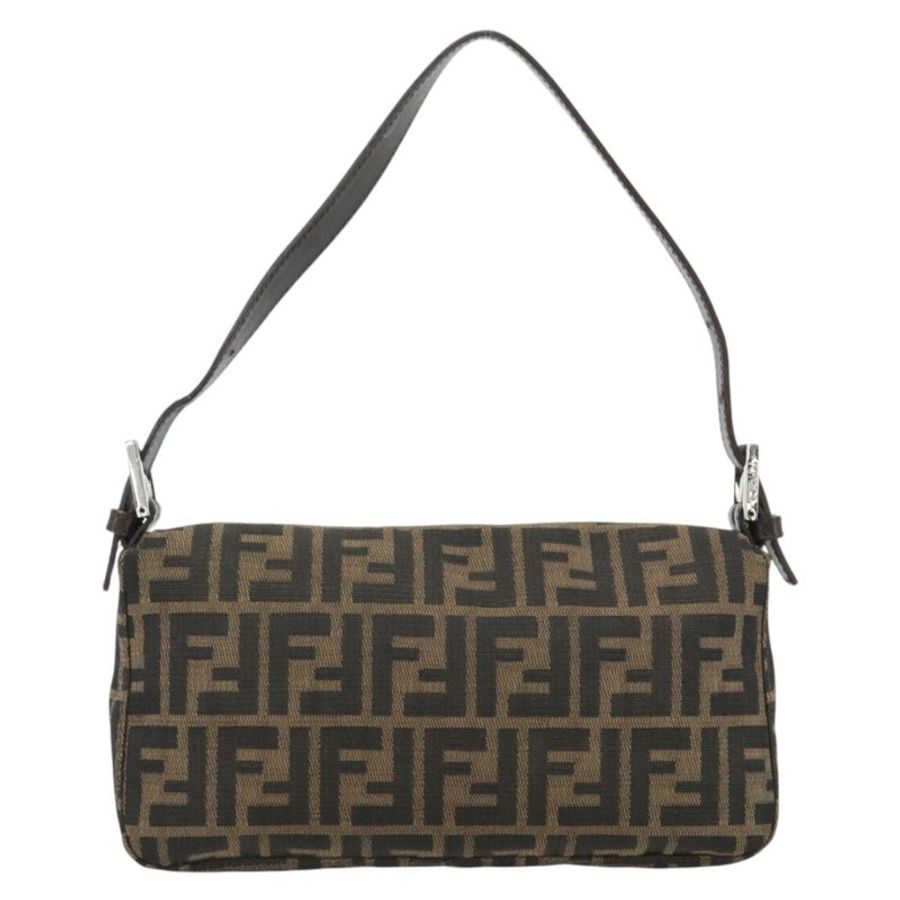 【日本直送】FENDI Zucca帆布Mamma Baguette單肩包,黑色/棕色,正品,貨號181873SAM-1