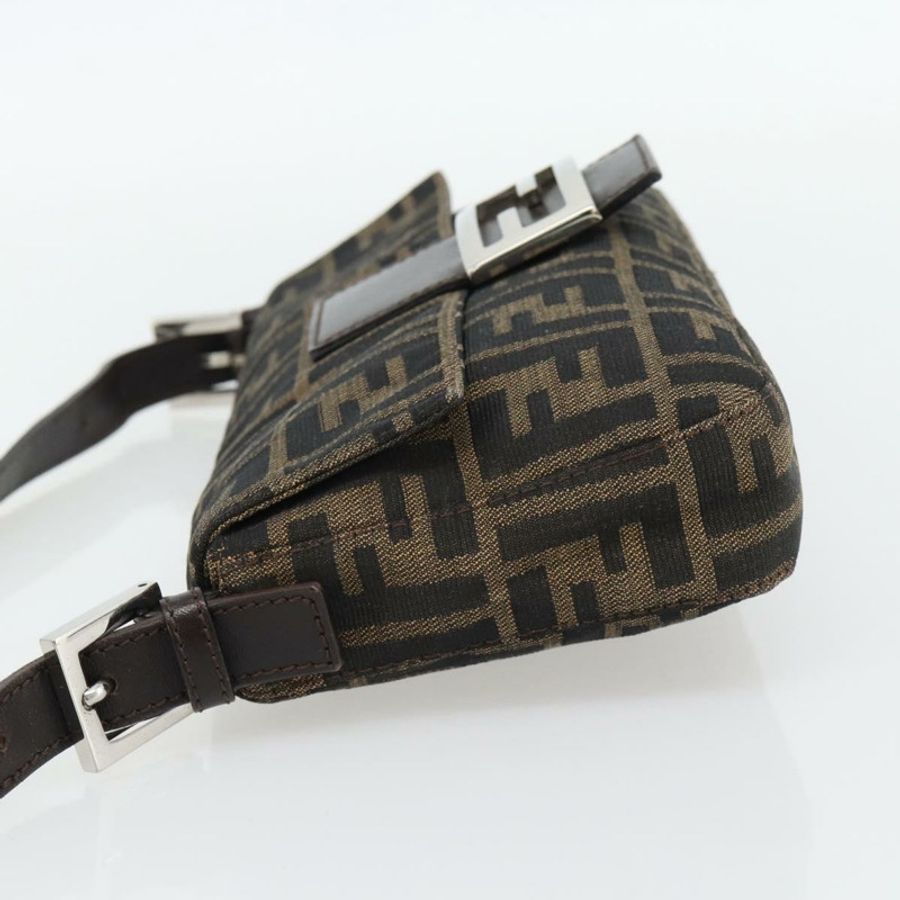 【日本直送】FENDI Zucca帆布Mamma Baguette單肩包,黑色/棕色,正品,貨號181873SAM-2
