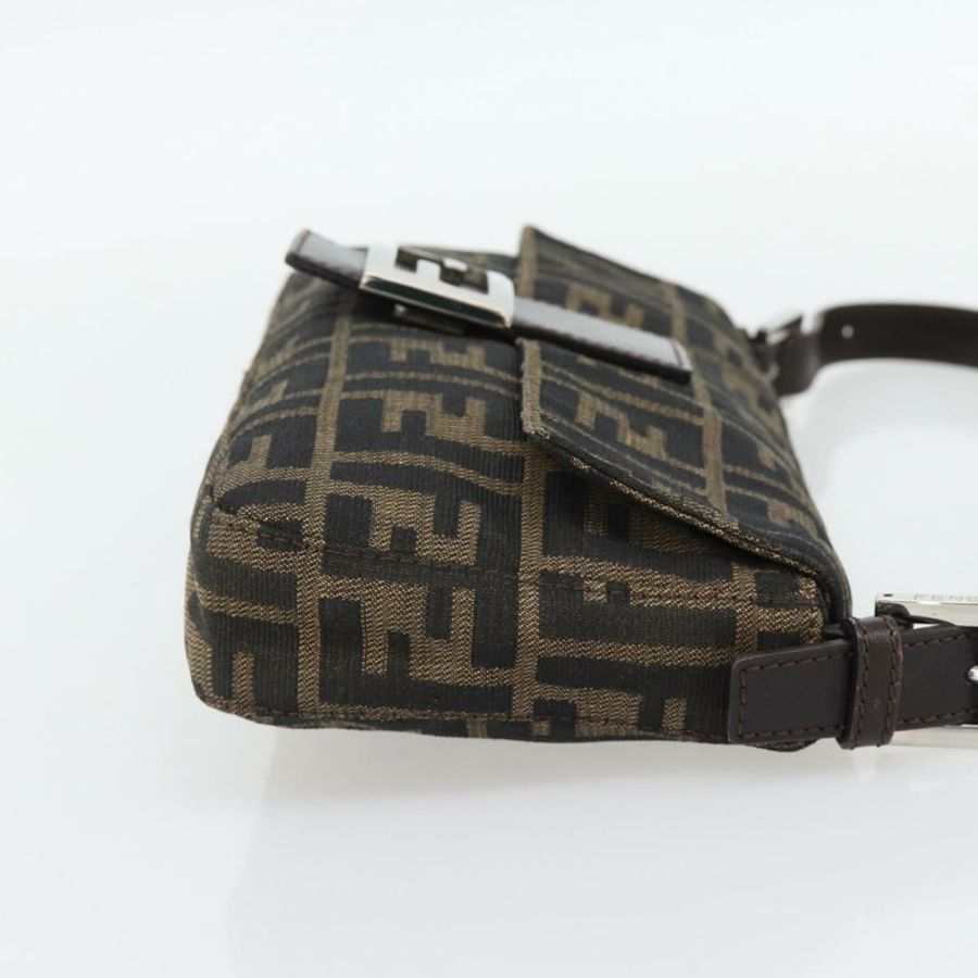 【日本直送】FENDI Zucca帆布Mamma Baguette單肩包,黑色/棕色,正品,貨號181873SAM-3