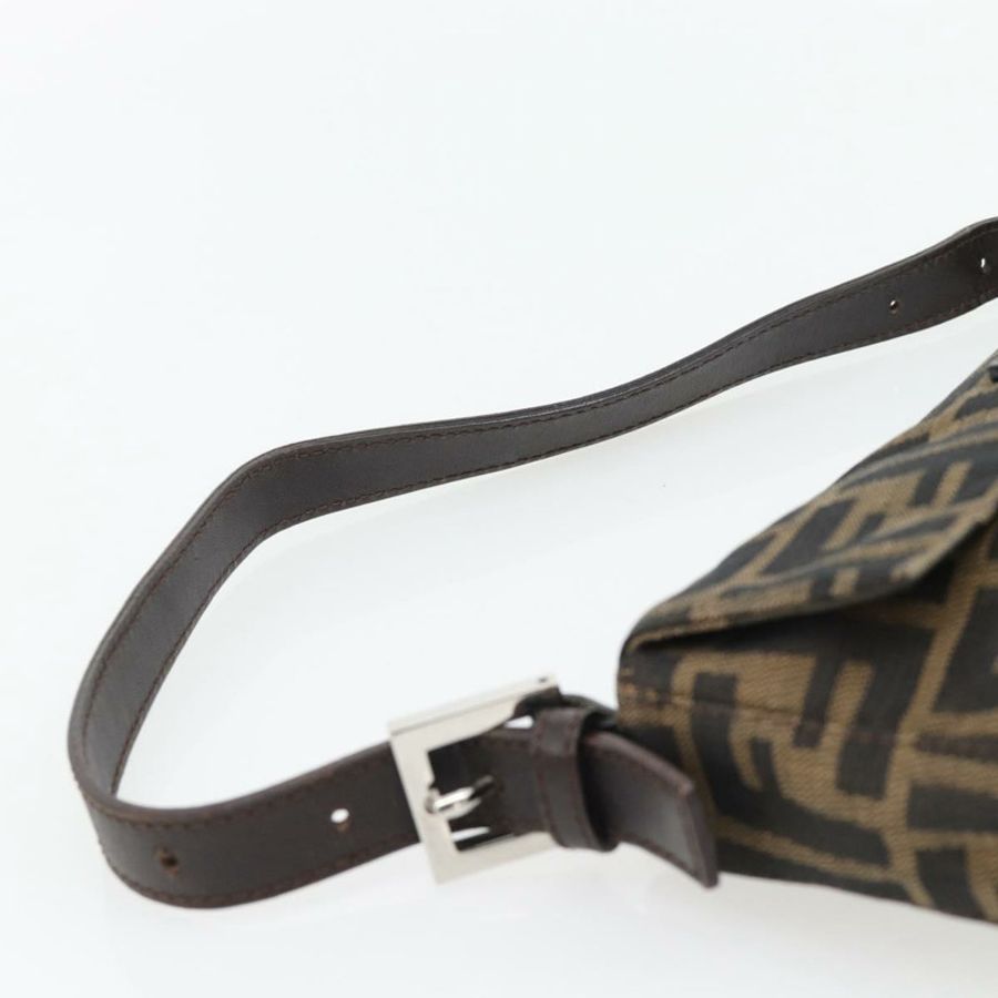 【日本直送】FENDI Zucca帆布Mamma Baguette單肩包,黑色/棕色,正品,貨號181873SAM-7