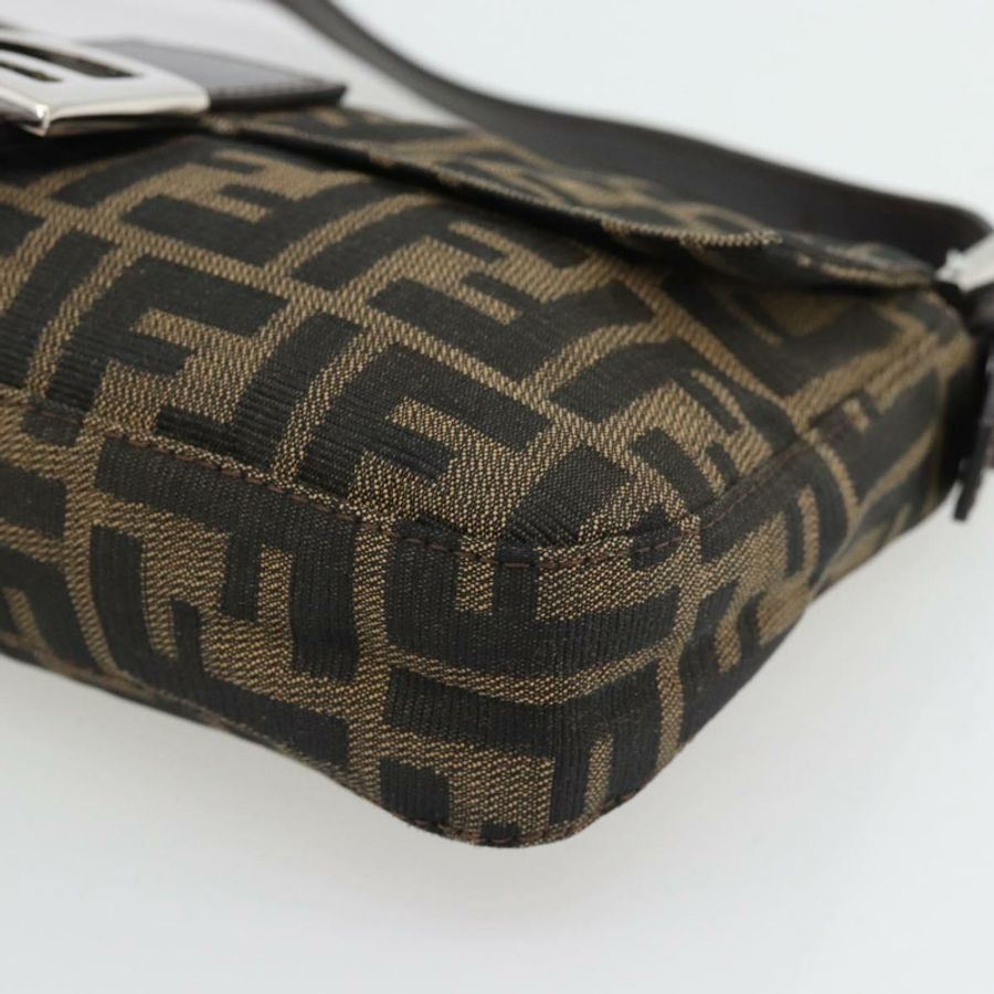 【日本直送】FENDI Zucca帆布Mamma Baguette單肩包,黑色/棕色,正品,貨號181873SAM-13