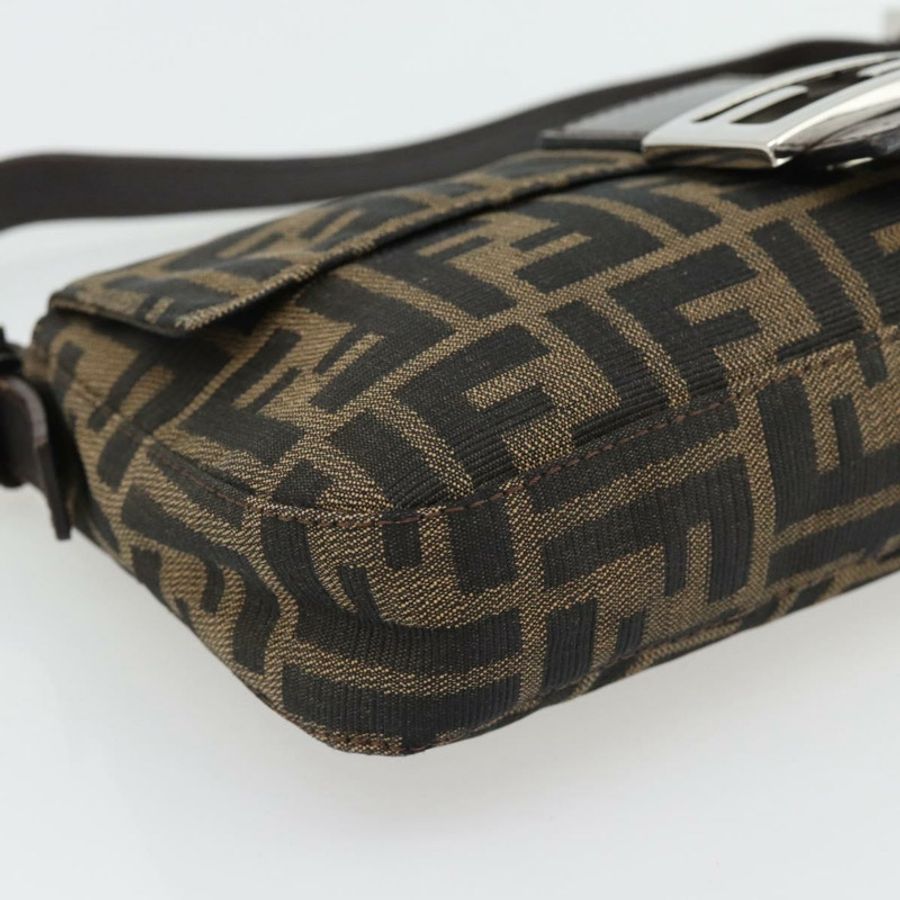 【日本直送】FENDI Zucca帆布Mamma Baguette單肩包,黑色/棕色,正品,貨號181873SAM-14