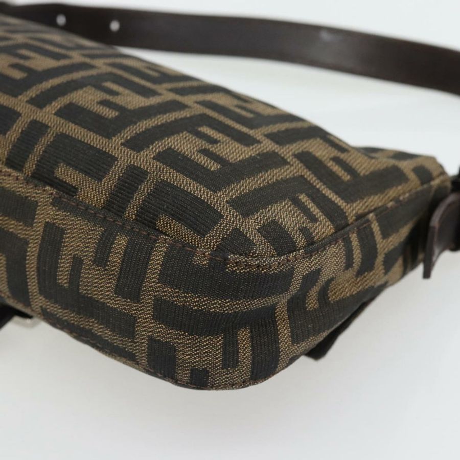 【日本直送】FENDI Zucca帆布Mamma Baguette單肩包,黑色/棕色,正品,貨號181873SAM-15