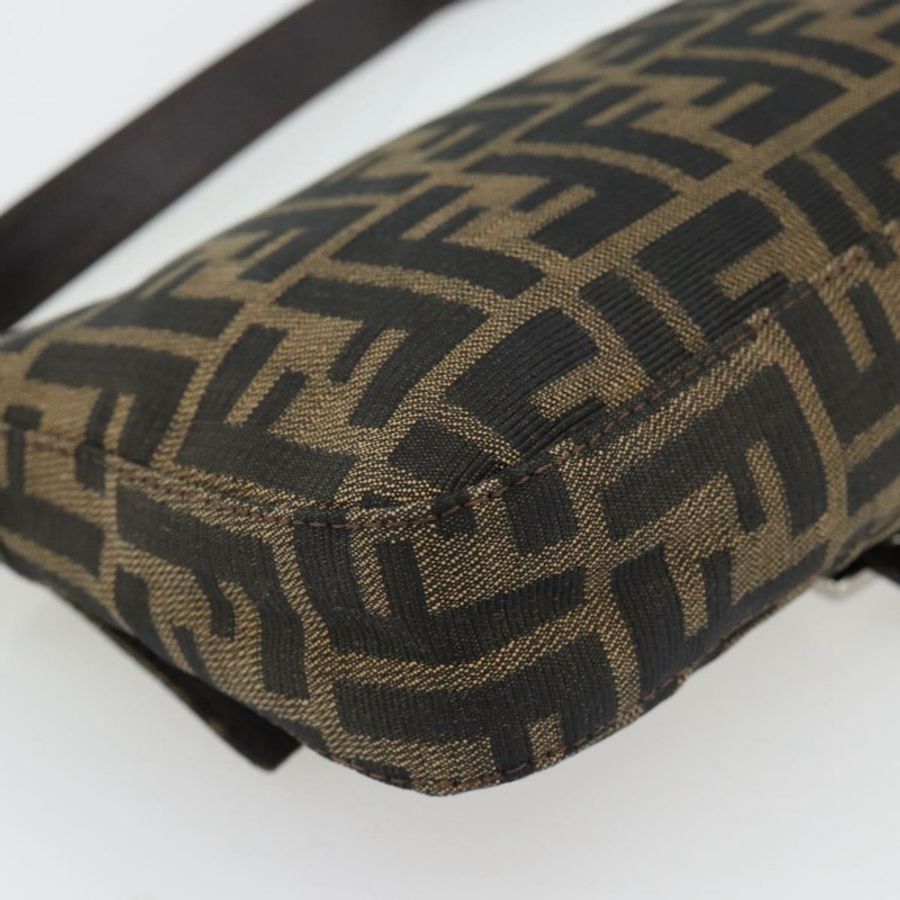 【日本直送】FENDI Zucca帆布Mamma Baguette單肩包,黑色/棕色,正品,貨號181873SAM-16