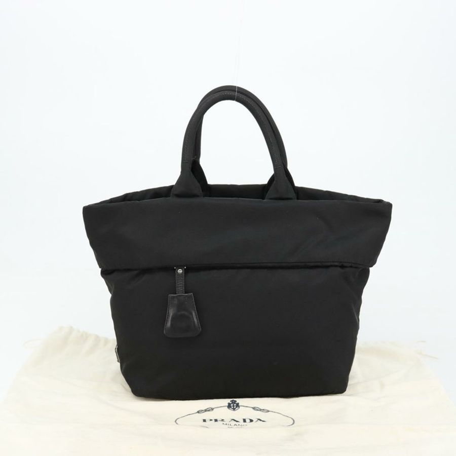 【日本直送】PRADA 雙面手提包 尼龍 黑銀配色 正品 182129A-11