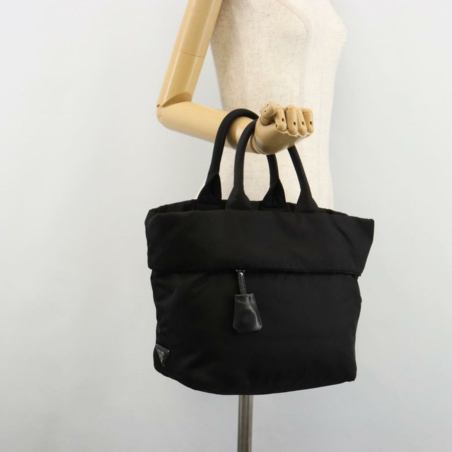 【日本直送】PRADA 雙面手提包 尼龍 黑銀配色 正品 182129A-25