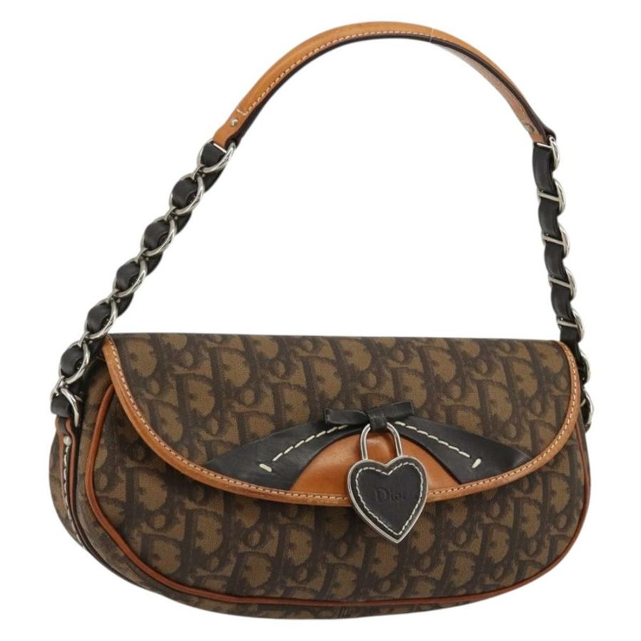 【日本直送】Christian Dior Trotter帆布浪漫手提包 PVC棕色銀色 正品 181891V-0