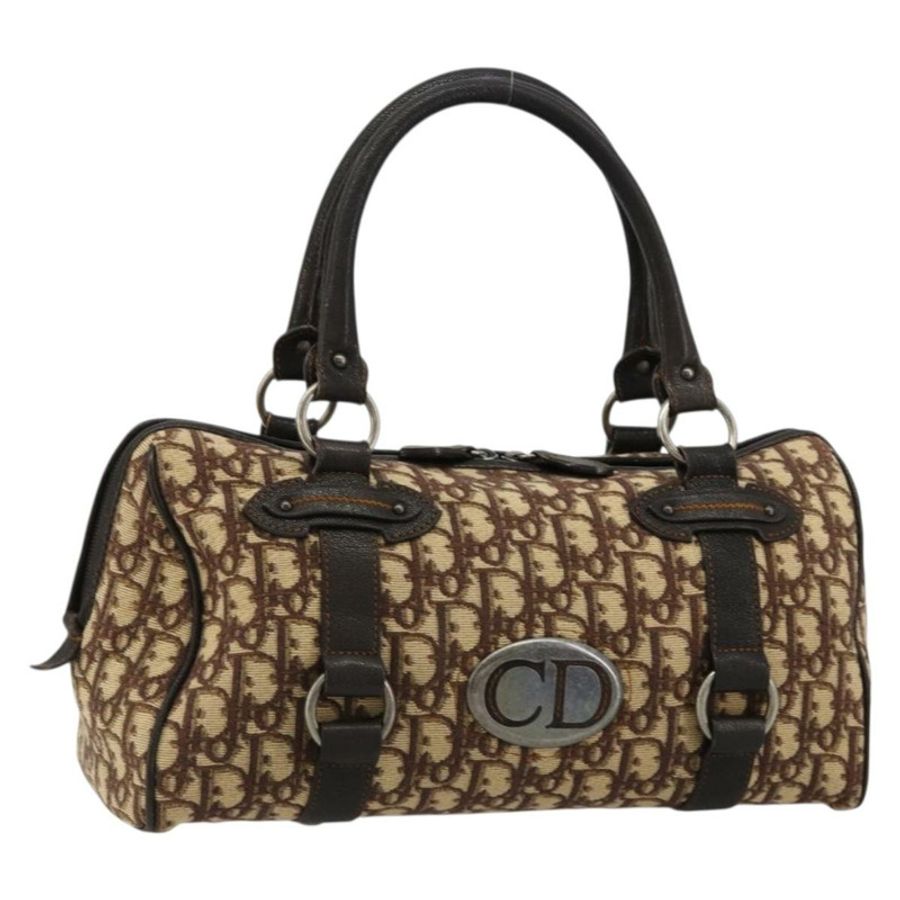 【日本直送】Christian Dior Trotter帆布手提包 棕色 銀色 正品 181890V-0