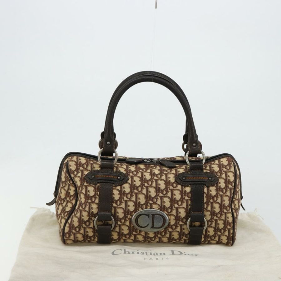 【日本直送】Christian Dior Trotter帆布手提包 棕色 銀色 正品 181890V-11