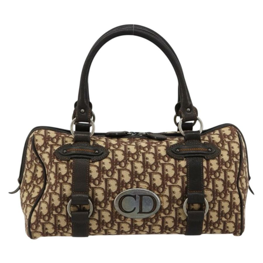 【日本直送】Christian Dior Trotter帆布手提包 棕色 銀色 正品 181890V-12