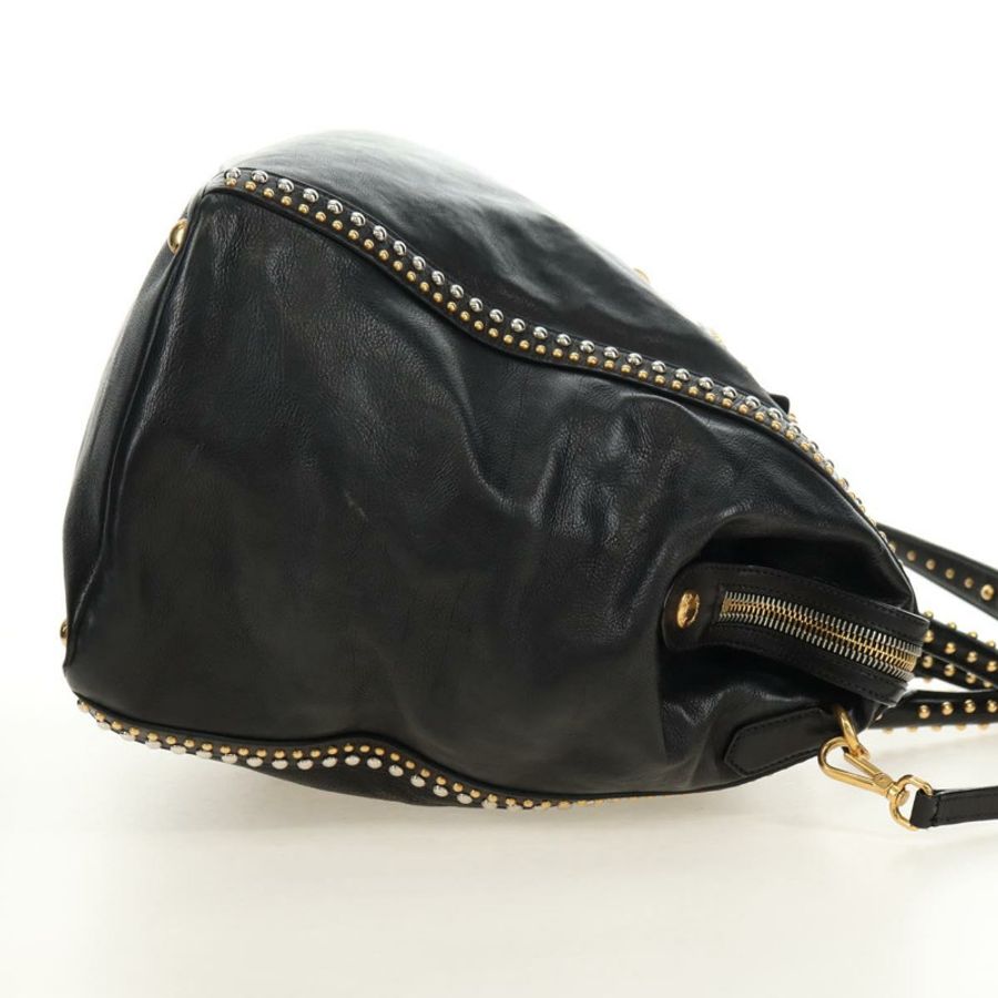 【日本直送】PRADA 皮革雙肩包 黑色 金 銀色 正品 181906SM-3