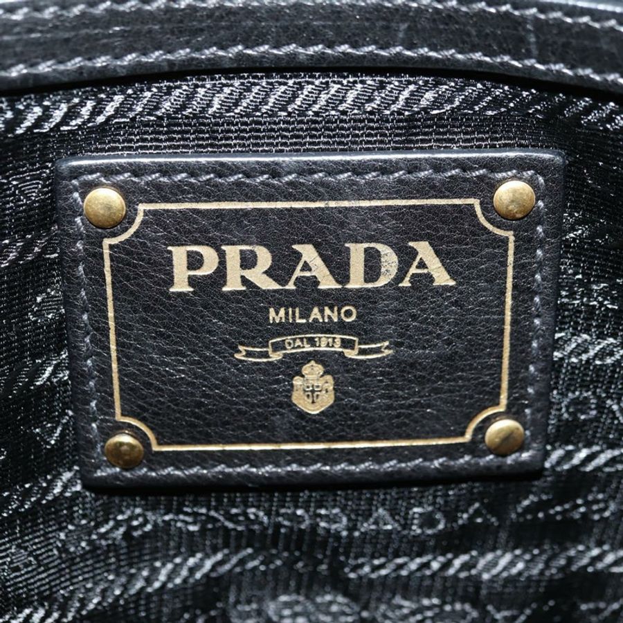 【日本直送】PRADA 皮革雙肩包 黑色 金 銀色 正品 181906SM-23