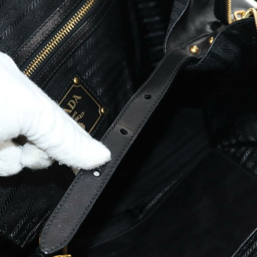【日本直送】PRADA 皮革雙肩包 黑色 金 銀色 正品 181906SM-27