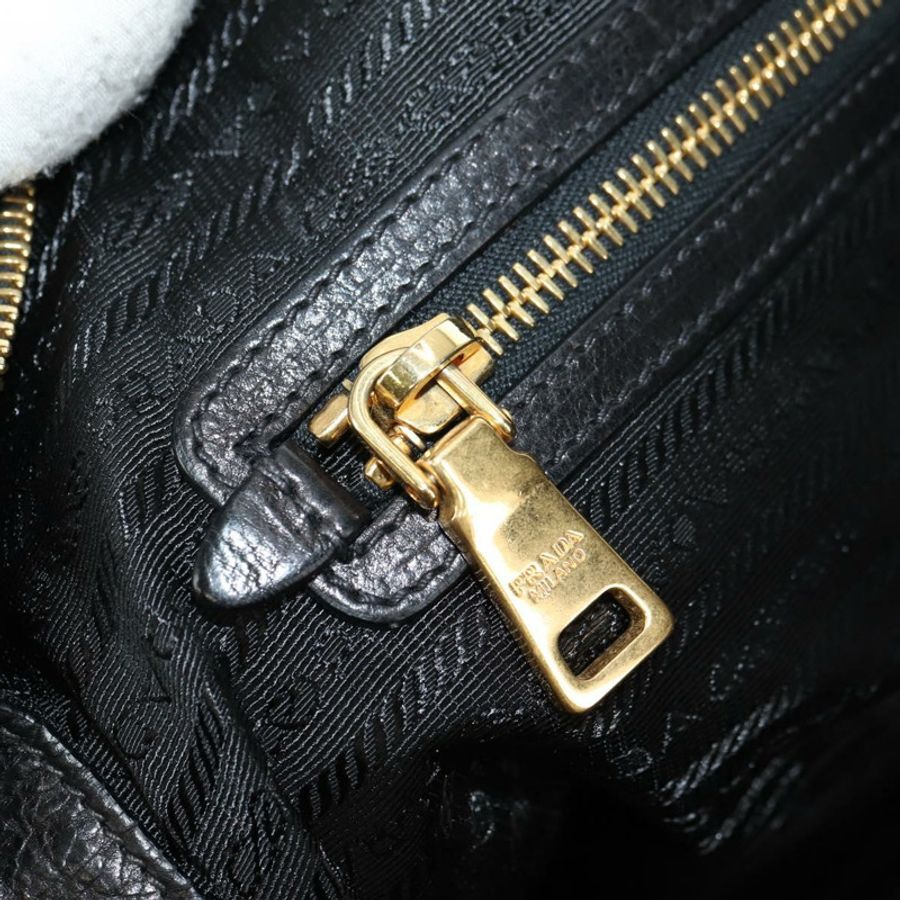 【日本直送】PRADA 皮革雙肩包 黑色 金 銀色 正品 181906SM-28