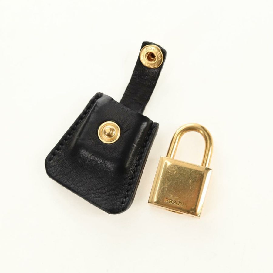 【日本直送】PRADA 皮革雙肩包 黑色 金 銀色 正品 181906SM-30