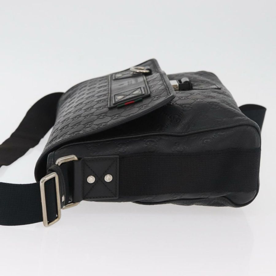 【日本直送】GUCCI GG帆布Guccissima WebSherry系列黑色皮革手提包 246067 正品 182188A-3