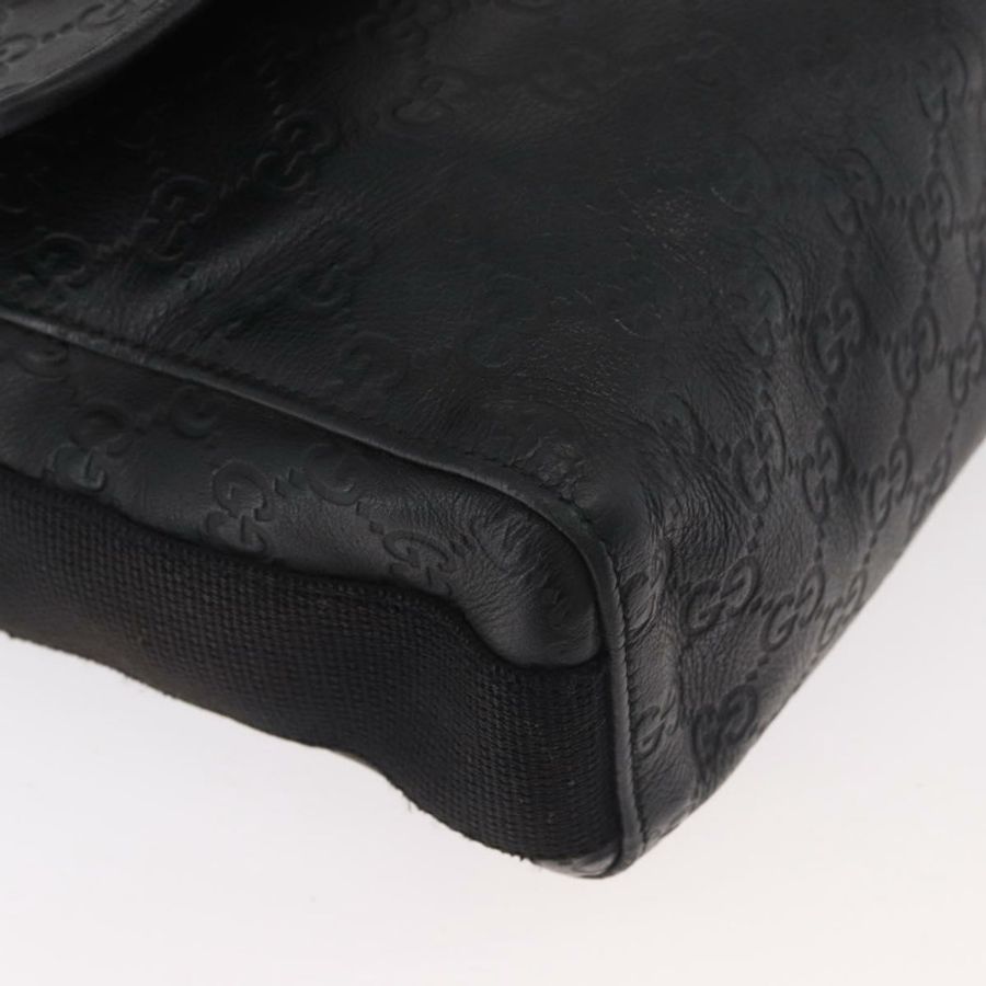 【日本直送】GUCCI GG帆布Guccissima WebSherry系列黑色皮革手提包 246067 正品 182188A-9