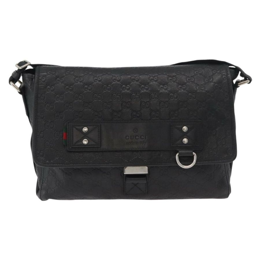 【日本直送】GUCCI GG帆布Guccissima WebSherry系列黑色皮革手提包 246067 正品 182188A-12