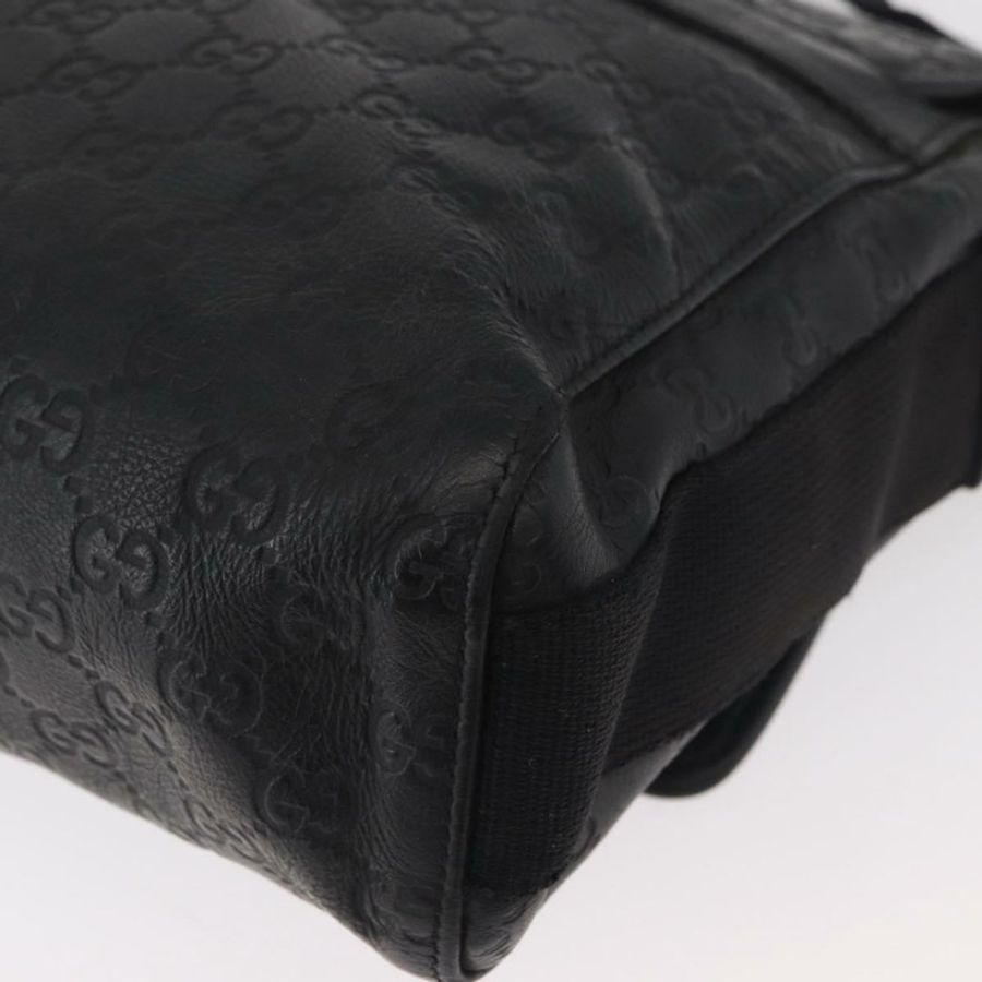 【日本直送】GUCCI GG帆布Guccissima WebSherry系列黑色皮革手提包 246067 正品 182188A-15