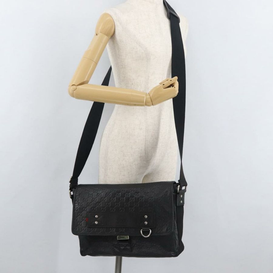 【日本直送】GUCCI GG帆布Guccissima WebSherry系列黑色皮革手提包 246067 正品 182188A-23