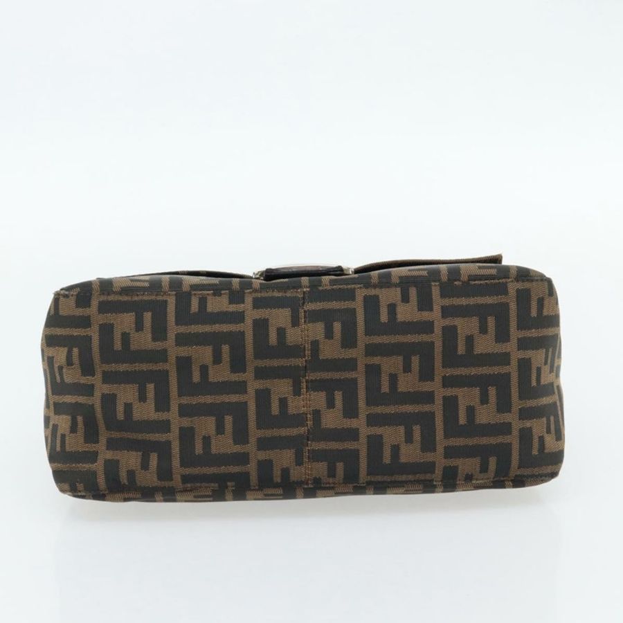 【日本直送】FENDI Zucca帆布Mamma Baguette單肩包 黑色棕色 正品 181898V-4