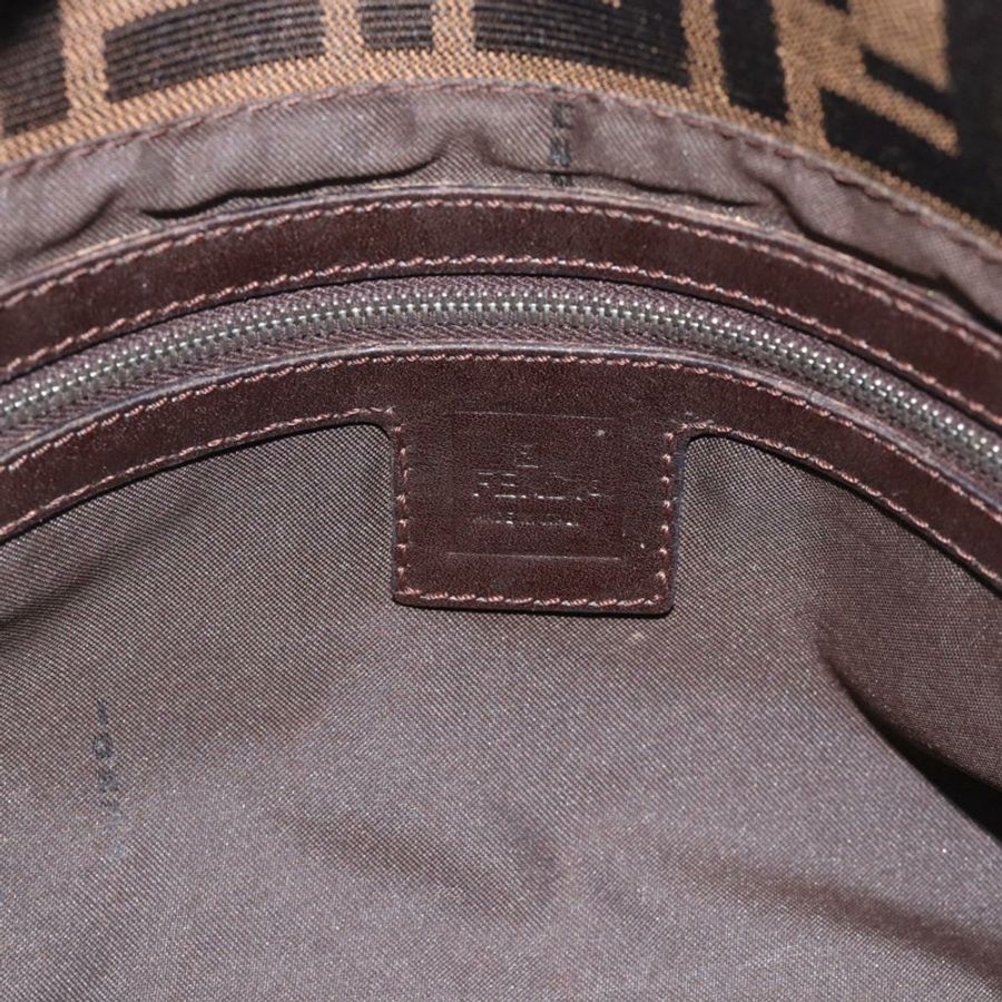 【日本直送】FENDI Zucca帆布Mamma Baguette單肩包 黑色棕色 正品 181898V-17