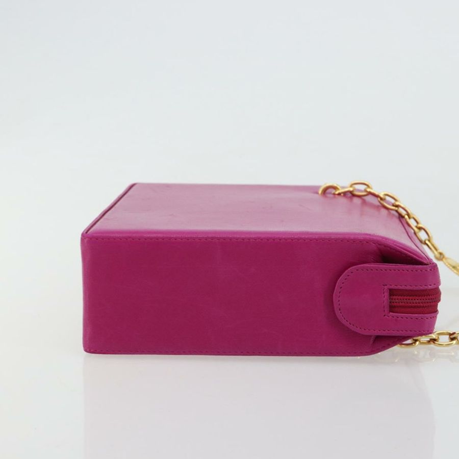 【日本直送】Christian Dior 鏈條肩背包 皮革 粉紅色 金色 正品 182225A-2