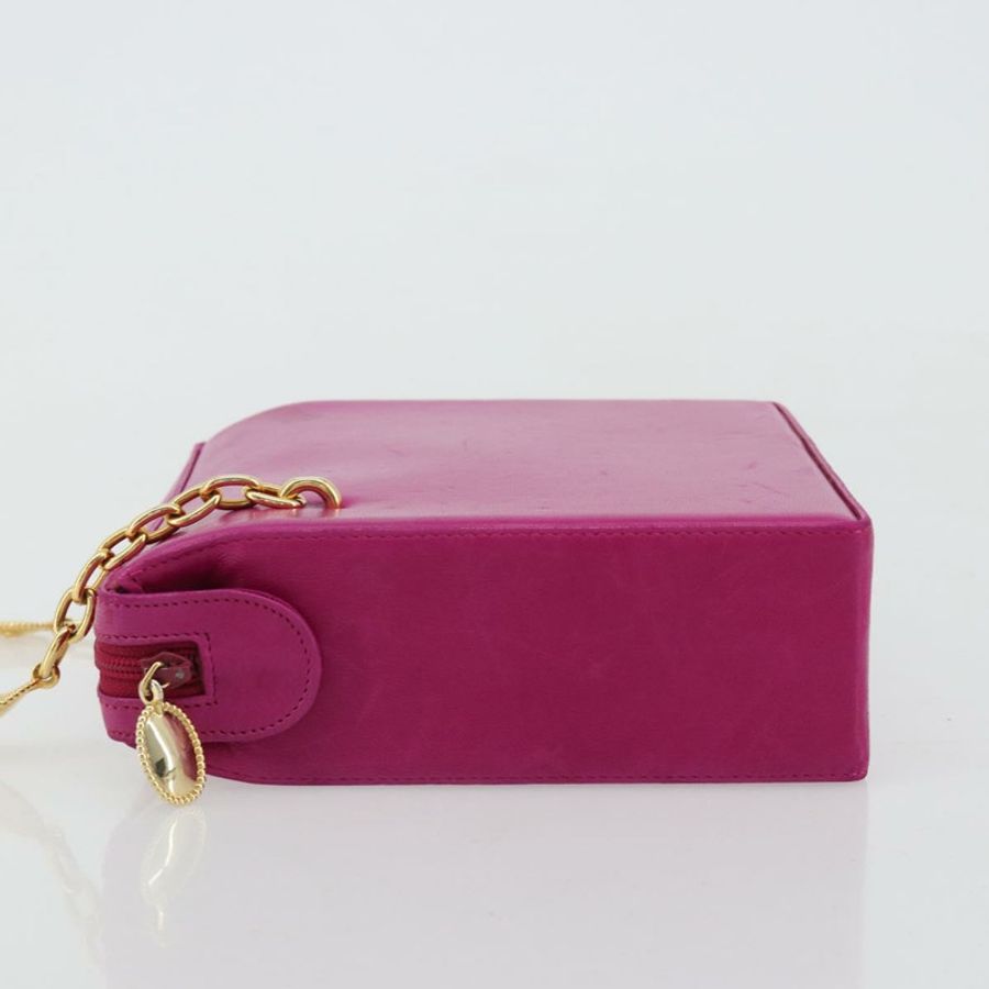 【日本直送】Christian Dior 鏈條肩背包 皮革 粉紅色 金色 正品 182225A-3