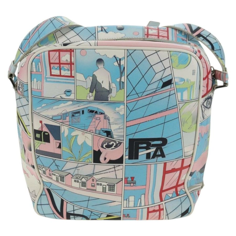 【日本直送】PRADA 漫畫印花單肩包,皮革材質,白色銀色,正品編號 181914SM-1