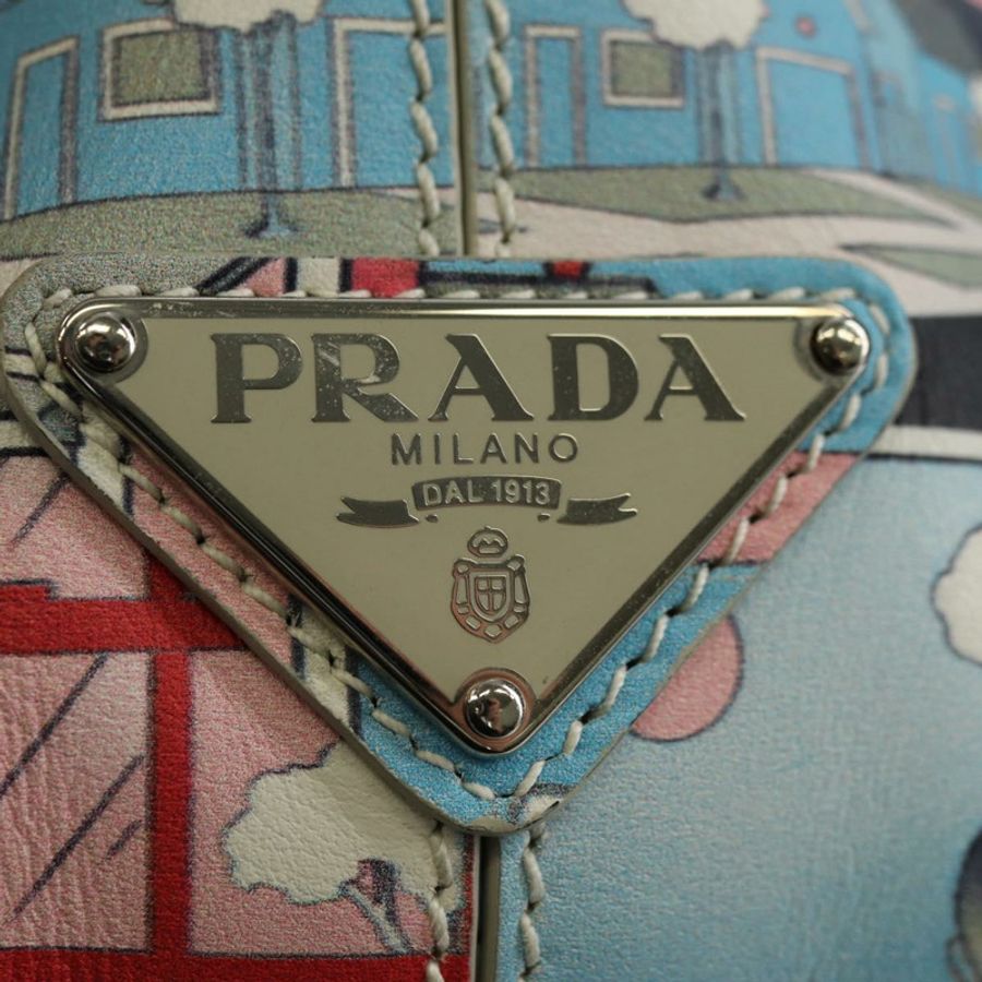 【日本直送】PRADA 漫畫印花單肩包,皮革材質,白色銀色,正品編號 181914SM-19