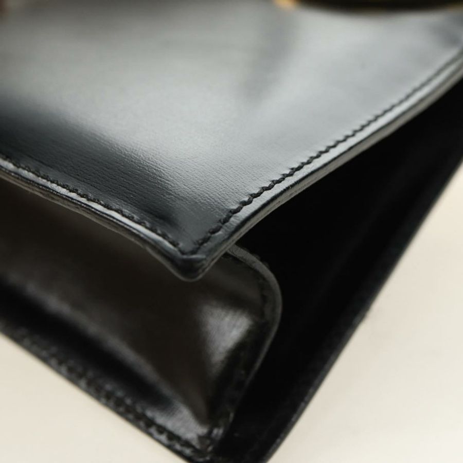 【日本直送】CELINE 圓背包,黑色皮革,金色,正品 181901SM-16