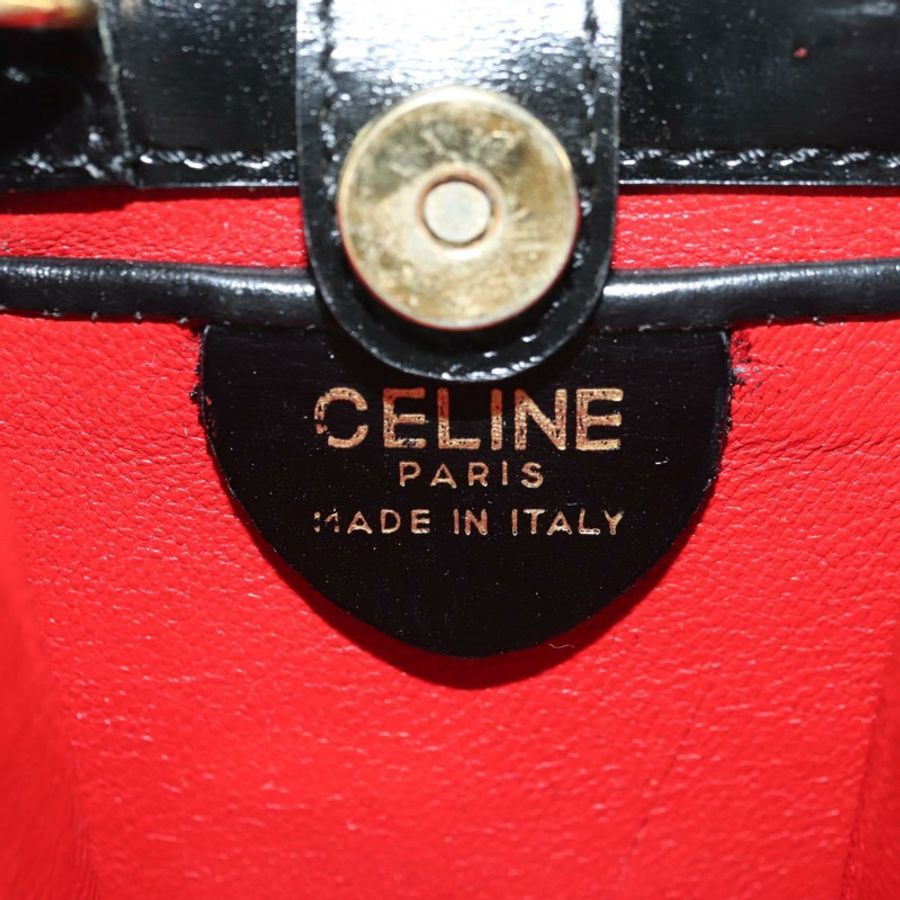 【日本直送】CELINE 圓背包,黑色皮革,金色,正品 181901SM-19