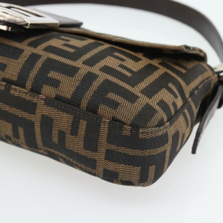 【日本直送】FENDI Zucca帆布Mamma Baguette單肩包 黑色棕色 正品 182220SAM-13