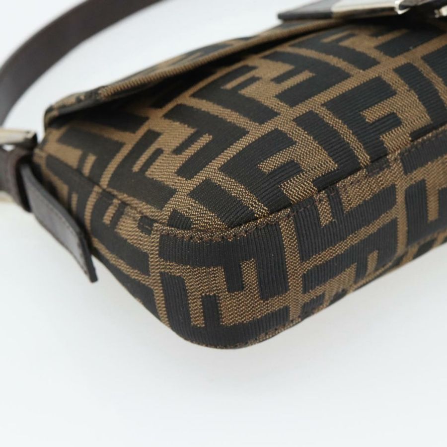 【日本直送】FENDI Zucca帆布Mamma Baguette單肩包 黑色棕色 正品 182220SAM-14