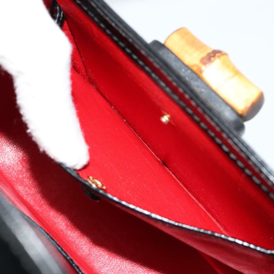 【日本直送】GUCCI 竹節手提包 皮革 黑色 金色 000 2046 0188 正品 182167V-24