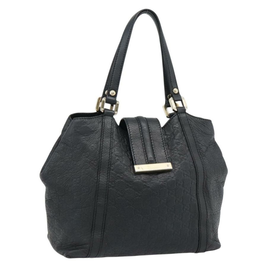【日本直送】GUCCI GG帆布Guccissima托特包,黑色金色皮革款,貨號233607,正品編號182177V-0