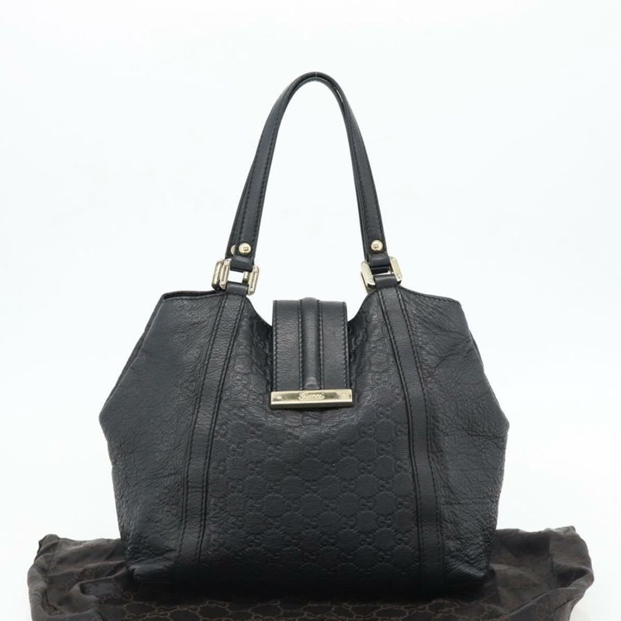 【日本直送】GUCCI GG帆布Guccissima托特包,黑色金色皮革款,貨號233607,正品編號182177V-11