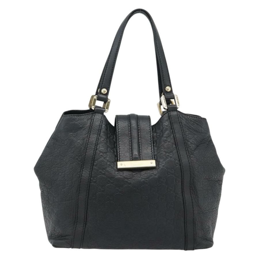 【日本直送】GUCCI GG帆布Guccissima托特包,黑色金色皮革款,貨號233607,正品編號182177V-12